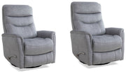 Parker Living Gemini - Capri Silver Swivel Glider Recliner Two Pack