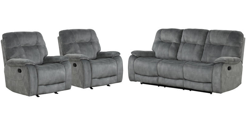 Parker Living Cooper - Shadow Grey Manual Glider Reclining Sofa and Two Recliners