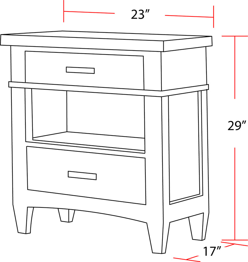 Parker House Americana Modern Bedroom 2 Drawer Nightstand
